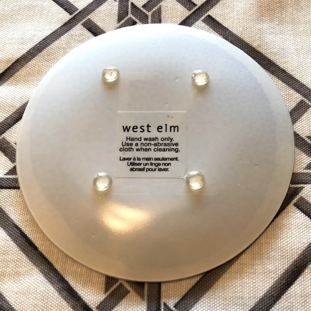 West Elm Blue & White “K” Trinket Dish